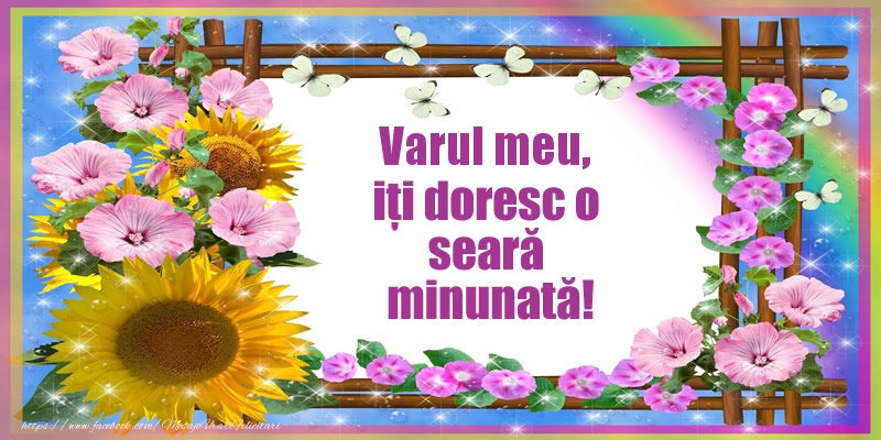 Felicitari frumoase de buna seara pentru Verisor | Varul meu, iți doresc o seară minunată!