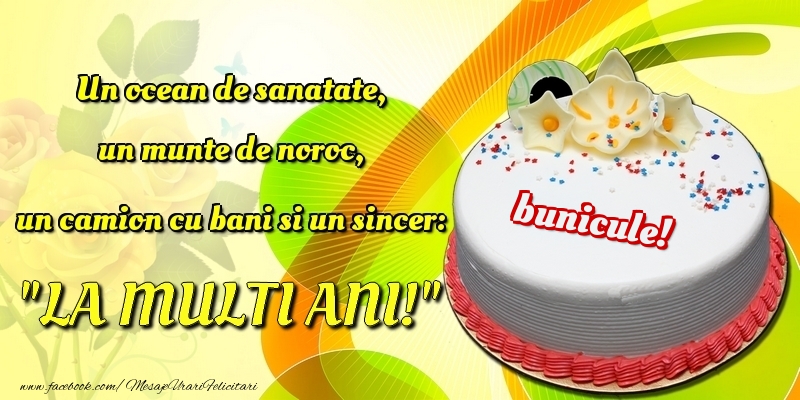 Felicitari frumoase de la multi ani pentru Bunic | Un ocean de sanatate, un munte de noroc, un camion cu bani si un sincer: 