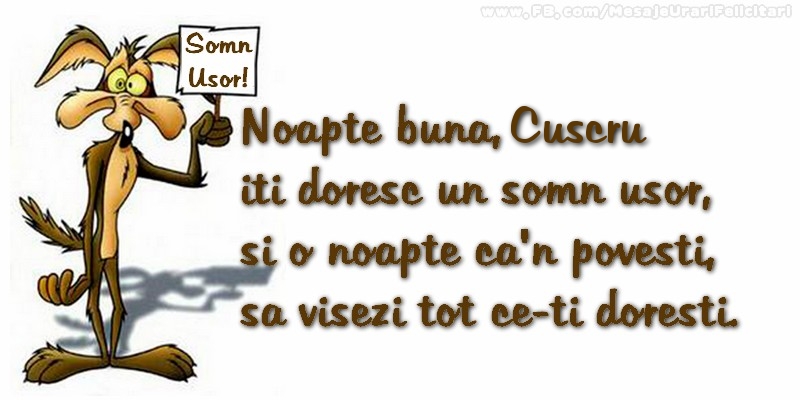 Felicitari frumoase de noapte buna pentru Cuscru | Noapte buna, cuscru. Iti doresc un somn usor,  si o noapte ca-n povesti,  sa visezi tot ce-ti doresti.