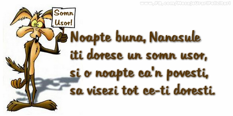 Felicitari frumoase de noapte buna pentru Nas | Noapte buna, nanasule. Iti doresc un somn usor,  si o noapte ca-n povesti,  sa visezi tot ce-ti doresti.
